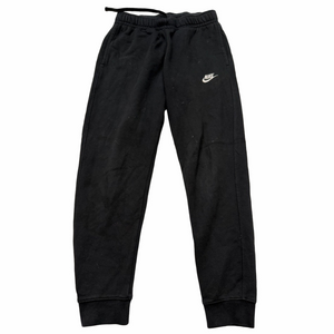 Nike Club Fleece Black Sweats Jogging Track Pants White Label Logo Men Small